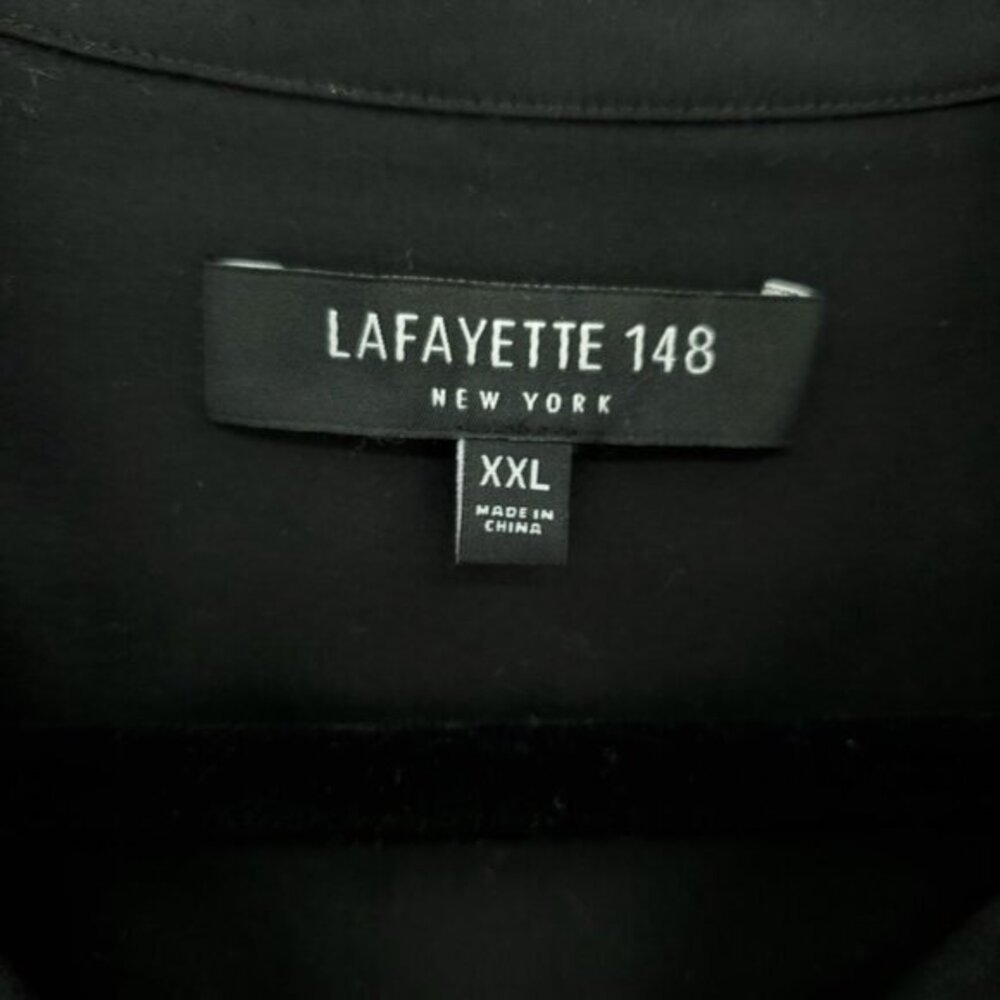 Lafayette 148 New York Plus Marla Cotton-Blend Covered Button Collared Top XXL - Picture 4 of 16